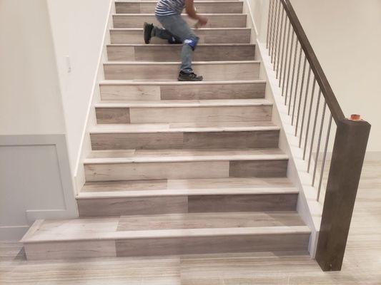 Laminate flooring  stairs.