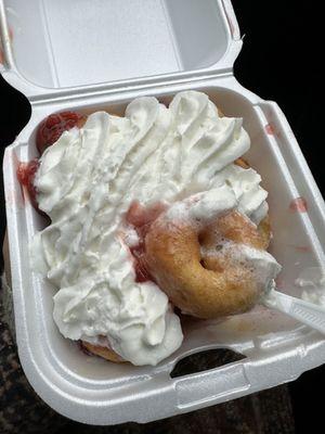 Dessert Donut Bowl with Strawberry and Whip Cream