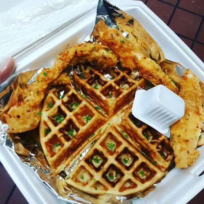 Honey garlic chicken tenders and fries