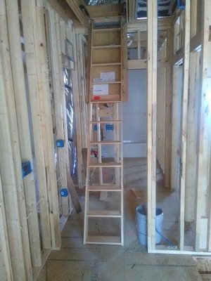 Attic stair instalation for pulte builders