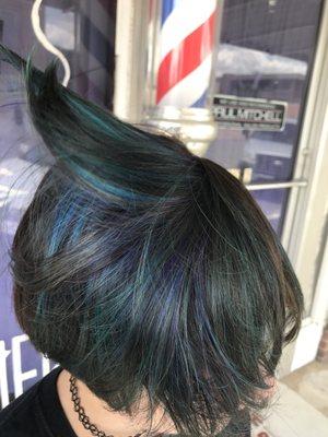 Blue and Purple highlights