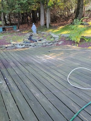 Before we pressure washed/stained the deck and revamped the landscaping.