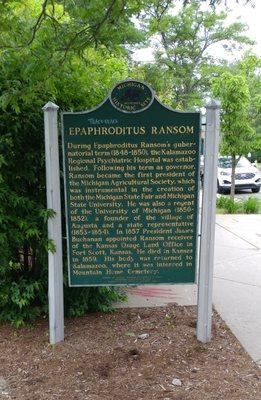 Epaphroditus Ransom Historical Marker, Kalamazoo MI