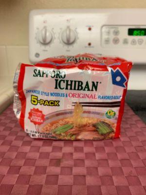 Sapporo Ichiban 5-Pack Original Japanese Style Noodles. Price $4.09.