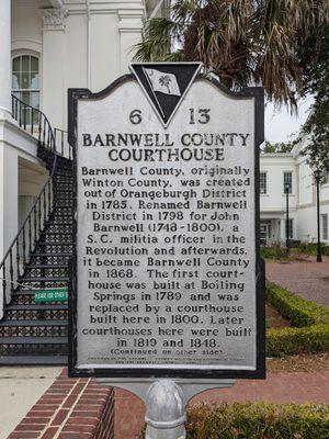 Barnwell County Courthouse historical marker