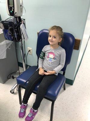 5 year check up! She did great! Didn't even cry for her shots. 44 inches and 44 lbs.