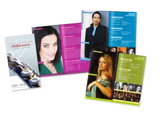 Brochure design for the Las Vegas Philharmonic's concert season.