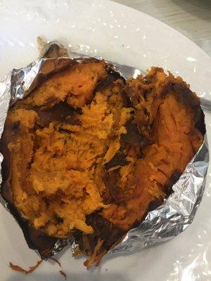 Sadly, a burned baked sweet potato.