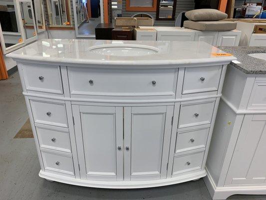 45" white vanity