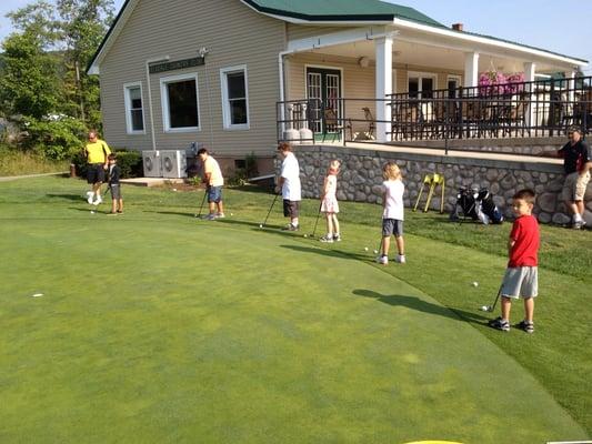 Clubhouse and putting green