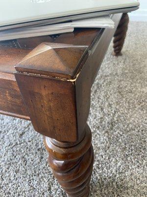 Damaged table