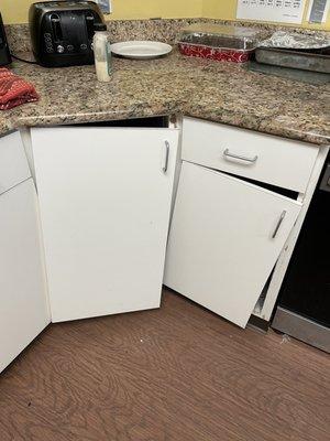 Cabinets in the kitchen