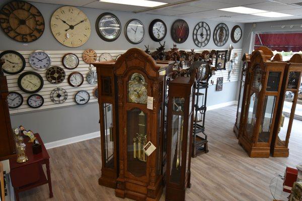 Just some of the clocks in stock