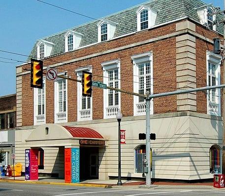 At the corner of 8th and Market Streets in downtown Parkersburg.