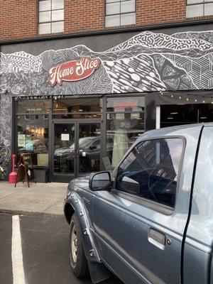 Store front with a opening large front store window