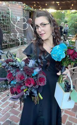 Bridesmaid with flowers