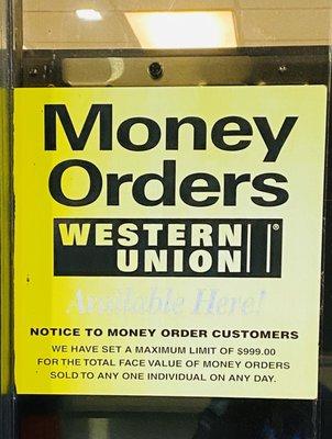 Western Union Available Here!