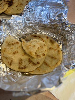 Hand made tortillas. Break off a piece and dip it into the sauces is delicious. A bite of egg and chorizo after....  Heaven!