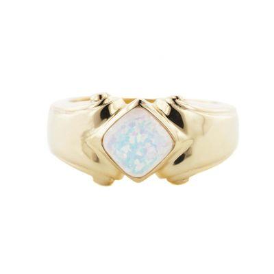 Men's Opal Ring - Deco Style