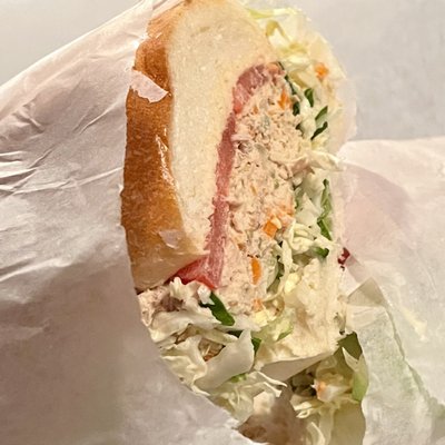 Tuna Salad hero. $9 + tip