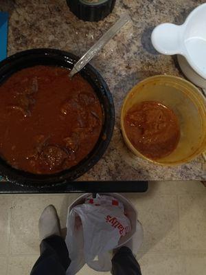 Left: Goat Curry ($16.99), Right: Lamb Curry ($15.99)