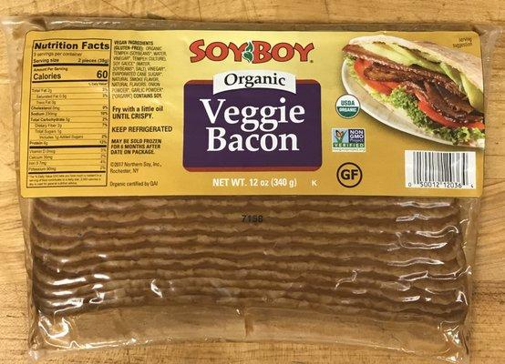 SoyBoy Organic Veggie Bacon, made from marinated tempeh