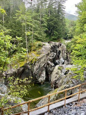 8/21 from the road - steep erosion... roaring falls