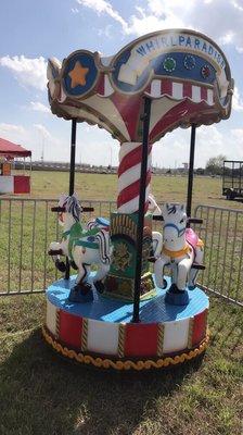 We rent carousel kiddie rides!