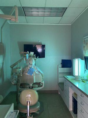 UV light room sterilization is administered nightly.