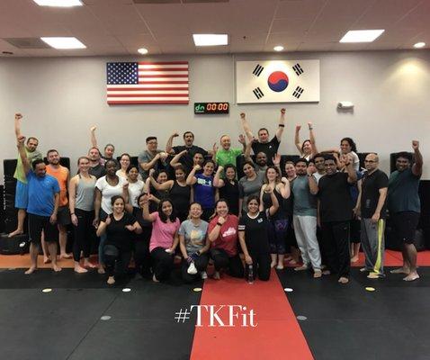 Post Kickboxing class photo. Workouts always leave us feeling energetic!