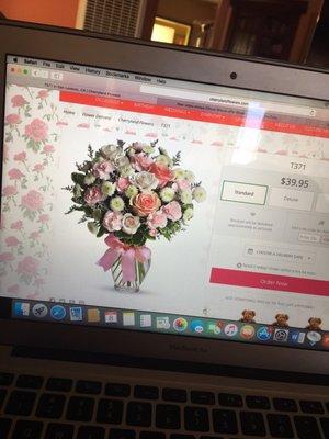 The flowers I ordered online looked anything like the ones they delivered.