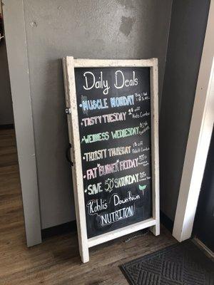 Daily deal board