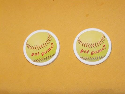 Our "Got Game?" Softball Inspired Car Coaster Savers (call us to order them)