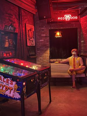 Creepy Ronald and the pinball machines