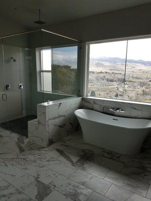 Beautiful new home bathroom installed by CNC Plumbing.