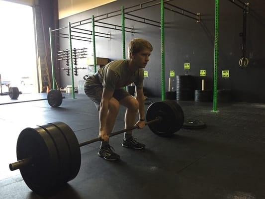 Working on deadlifts at Evolution Fitness!