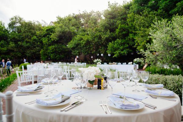 Wedding Rental Tablecloth setting