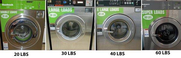 20lb, 30lb, 40lb, 60lb coin operated washer