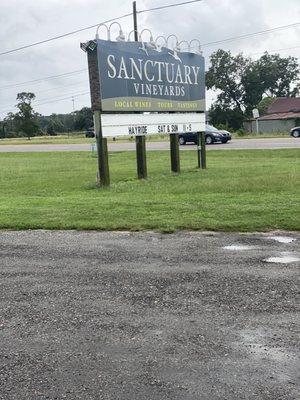 Signage at the vineyard