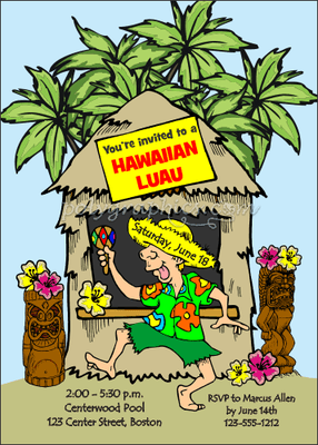 hawaiian luau invitation