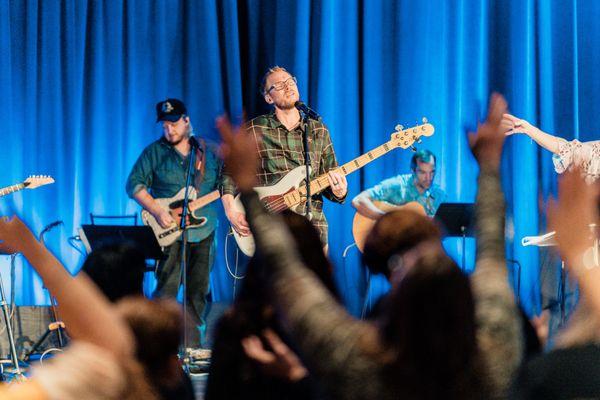 Worship Leader during a Sunday morning service.