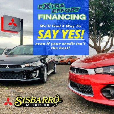 Sisbarro Mitsubishi in Las Cruces Will Go The Extra Mile to Get You Approved on a New Or Used Vehicle!