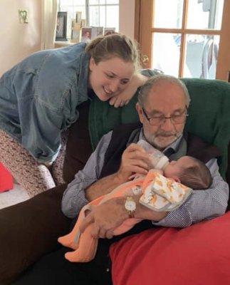 Caregiver Sierra Ades with Poppie & nephew Greyson.