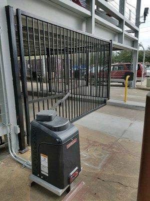 Commercial swing gate and liftmaster operator