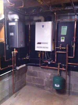 Gas boiler with on-demand water heater