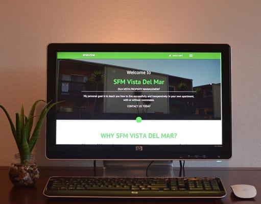 Finished website for SFM Vista Del Mar, a property management company in Isla Vista. It's live! Check it out: sfmvdm.com