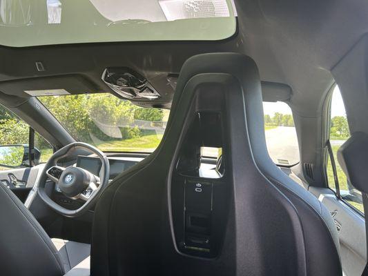 BMW iX Two USB-C charging stations for passengers in the rear.