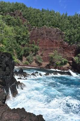 The magnificent red sand beach.