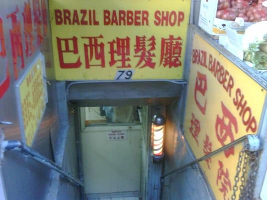 Brazil Barber Shop's Underground Entrance