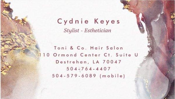 Cydnie is one of the many stylists at Toni's. They are all like FAMILY!